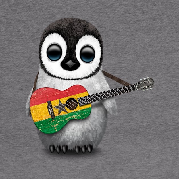 Baby Penguin Playing Ghana Flag Guitar by jeffbartels